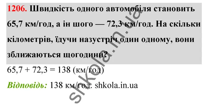 Відповідь до завдання № 1206 - ГДЗ Математика 5 клас Бевз 2022