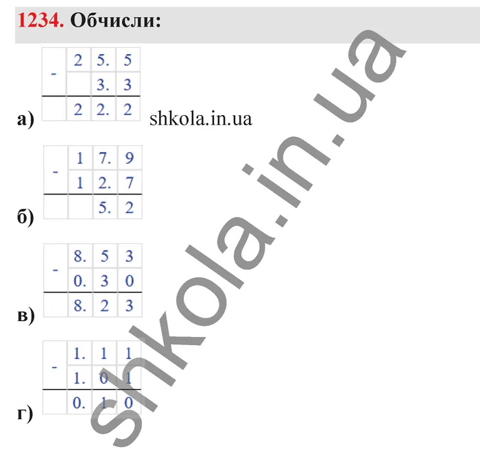 Відповідь до завдання № 1234 - ГДЗ Математика 5 клас Бевз 2022