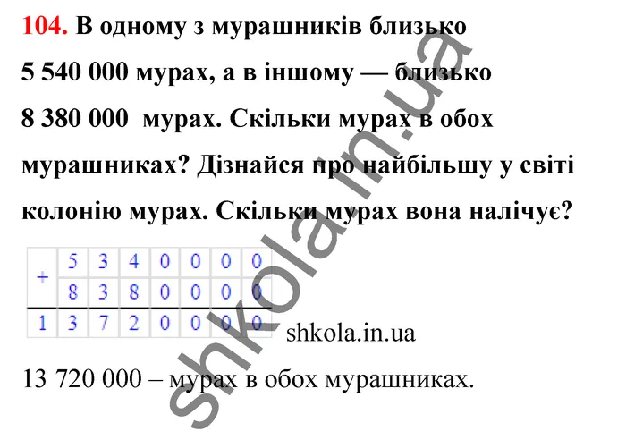 Відповідь до завдання № 104 - ГДЗ Математика 5 клас Бевз 2022