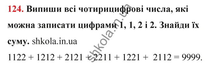 Відповідь до завдання № 124 - ГДЗ Математика 5 клас Бевз 2022
