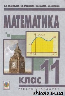 Математика 11 клас Афанасьєва - обкладинка